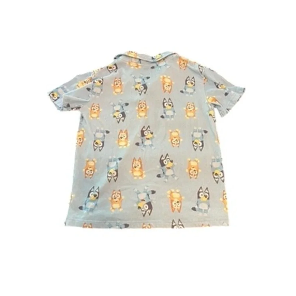 Bluey Boys Light Blue All Over Print‎ Polo Shirt Size 7-8 34E0441EY